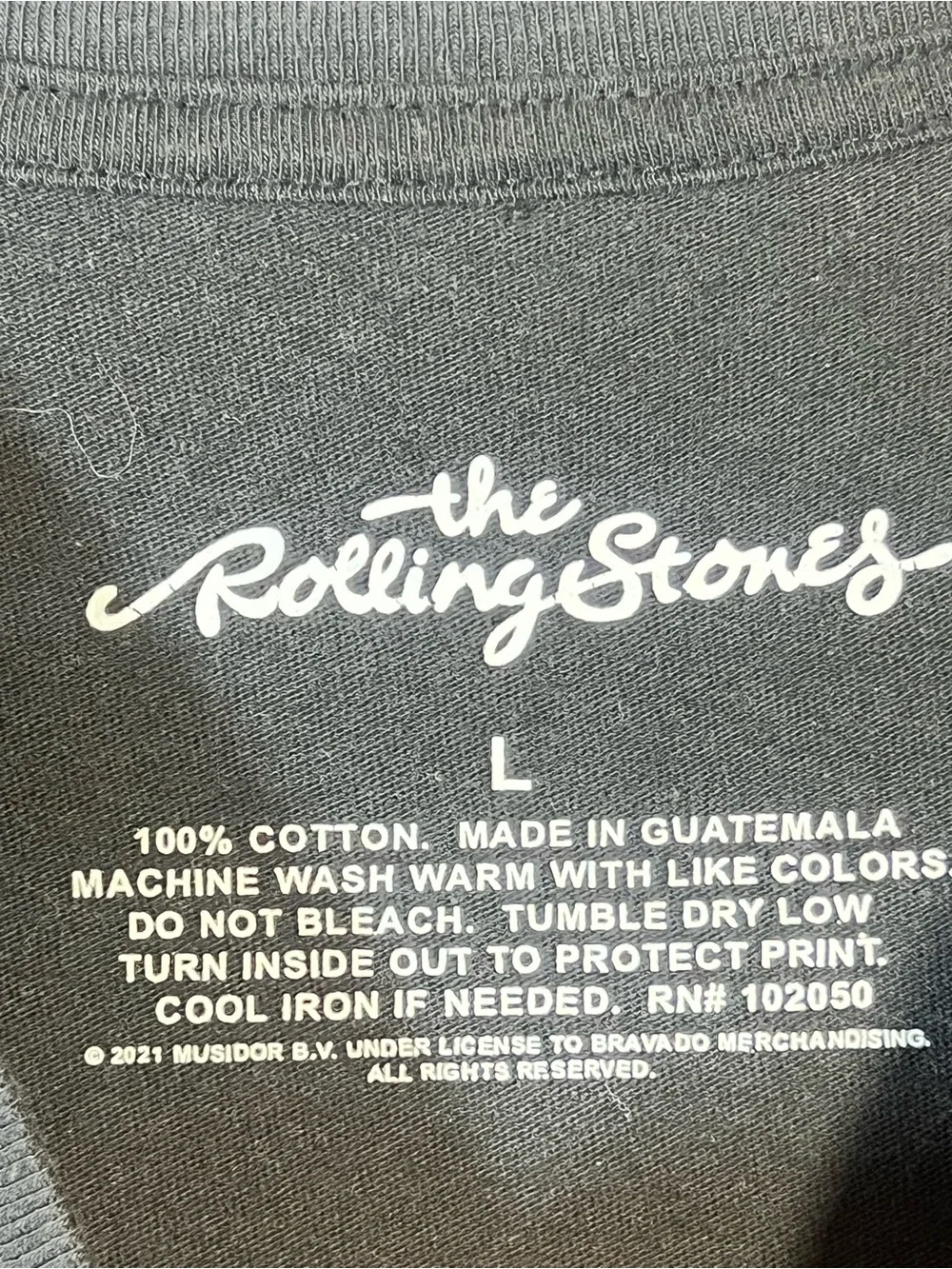 The Rolling Stones 1975 US Tour Black Graphic Band T Shirt Size L Rock Tee